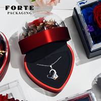 FORTE Nouveau design bas prix boîte-cadeau de bijoux rose préservée éternelle avec collier/boîtes d'emballage de bague pour les petites entreprises