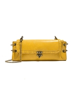 2026 Luxus-Marken-Designer Lange Clutch-Tasche für Damen Vintage-Verschluss PU-Leder Schultertasche mit Kette