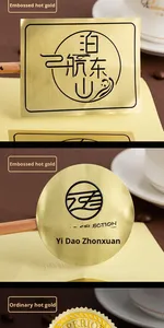 Autocollant de scellement pour emballage extérieur de boîte cadeau, personnalisé, avec estampage à chaud doré, logo couronne de cœur en relief convexe, adhésif - Product Image 5