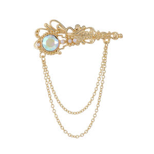 DRAL1271 Alfileres curvos retro y de moda Cadenas de broche de aleación Alfileres de cintura fija Alfileres de cuello de mujer de moda - Product Image 6