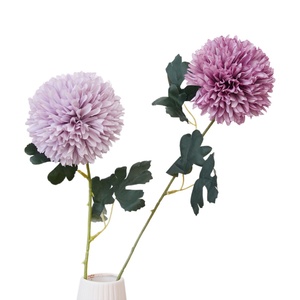 Fleur artificielle naturelle simple à tige unique, chrysanthème en forme de boule pointue, décoration d'intérieur, accessoires de mariage, arrangement floral - Product Image 4