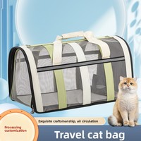 Sac à dos de voyage souple et tendance pour chat et chien avec fermeture éclair, sacoche bandoulière portable et respirante pour animaux de compagnie