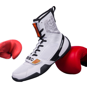 Chaussures de boxe et de lutte légères pour hommes, modèle 6079, en cuir respirant, à lacets, de haute qualité, personnalisables, vente en gros d'usine - Product Image 2