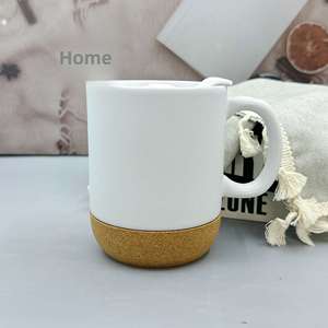 Thermal Transfer Cork Base Ceramic Mug Sublimation Detachable Cork <b>Lid</b> Eco-Friendly <b>Microwave</b> Safe Ins Promotional - Product Image 4