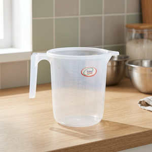 Ensemble de tasses de salle de bain Dynasty en plastique PP transparent de haute qualité, 1000 ml, écologiques, avec demi-poignée, prêtes à l'exportation depuis l'Inde - Product Image 3