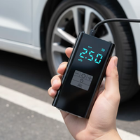 Gonfleur de pneus numérique portable, double alimentation 12V/7.4V, type-C rechargeable, pompe à air pour voiture avec lumière LED, batterie externe SOS pour voiture