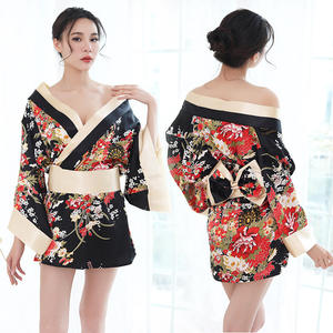 Cosplay Groot Formaat Seksondergoed Japanse Sexy Kimono Game <span class=keywords><strong>Sex</strong></span> Pyjama Transparante Off-The-Shoulder Uniform Uitvoering - Product Image 1