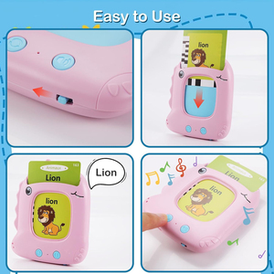 Lecteur <span class=keywords><strong>de</strong></span> cartes flash multilingues <span class=keywords><strong>pour</strong></span> enfants, allemand, espagnol, <span class=keywords><strong>français</strong></span>, langues étrangères, éducation précoce, insertion <span class=keywords><strong>de</strong></span> cartes, jouet d'apprentissage - Product Image 2
