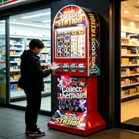 Distributeur automatique de tatouages temporaires à 4 têtes, avec distributeur de cartes, à monnayeur, en métal, pour centre de jeux