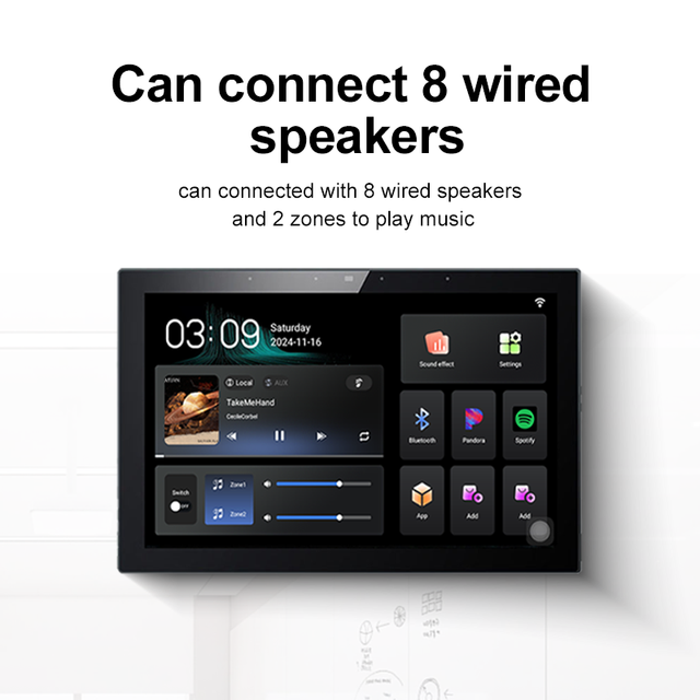 Tuya Q10 Central Control Screen, Zigbee Gateway, 4-Mic Voice Control, Background Music & Smart Home Hub