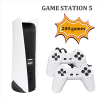 Hot GS5 TV Game Console Boîte de jeu 8 bits avec sortie AV 200 classique GS5 Retro Video Mini Game Station avec deux contrôleurs filaires