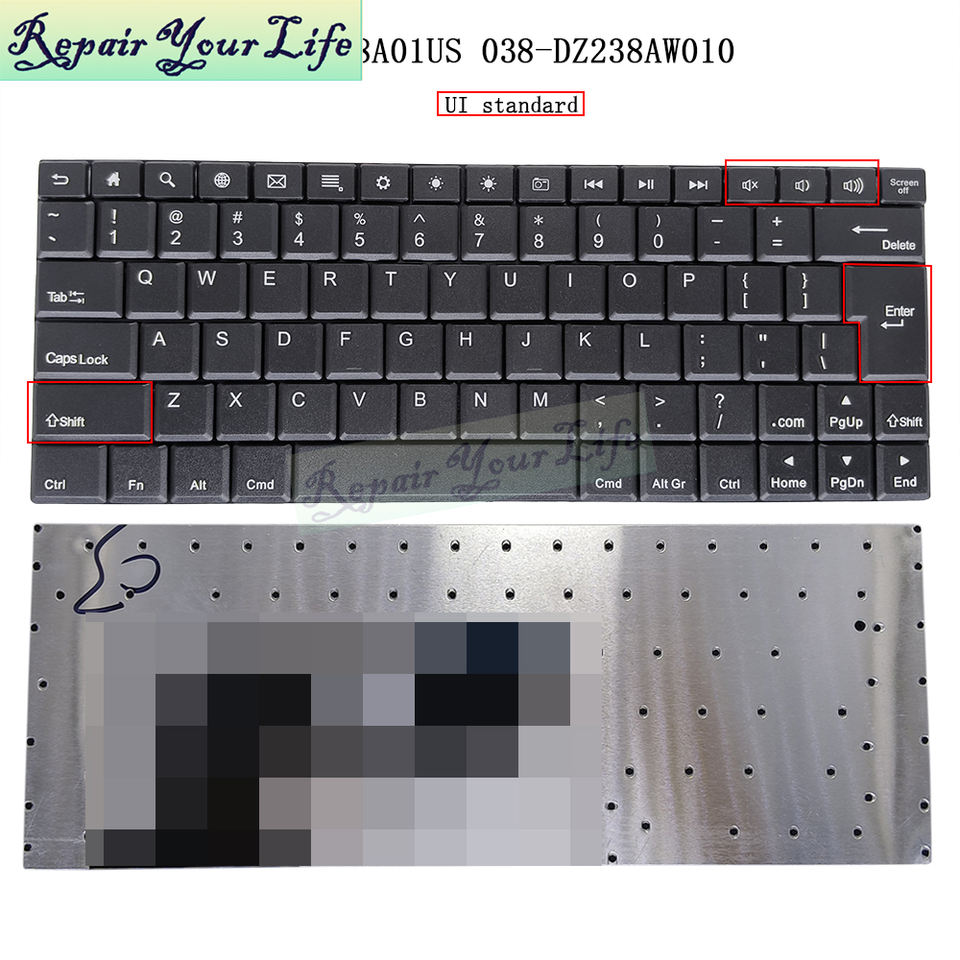 UI US English Laptop Keyboard for DZ238A01US 038-DZ238AW010 DZ239A01US ...