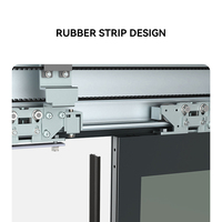 Système de porte coulissante automatique en profilé aluminium RETO, capacité de charge de 150 kg, avec capteur de mouvement à micro-ondes et faisceau infrarouge