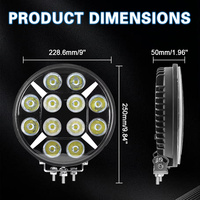 Luces LED de Alta Potencia de 12v 24v, 120W, 9 Pulgadas, Redondas, para Todoterreno, Luz de Conducción, Luz de Trabajo de 9 Pulgadas para Auto, Camioneta, Vehículo Todoterreno