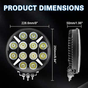 Faro da Lavoro a Led Rotondo da 9 Pollici 12V 24V ad Alta Potenza 120W Luce di Profondità Fuoristrada per Auto Camion Offroad - Product Image 2