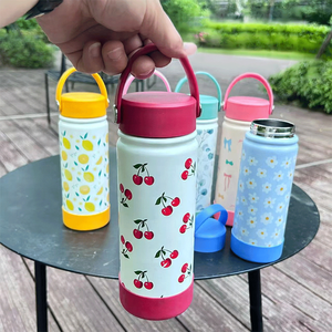 floral stainless steel <b>small</b> water <b>bottle</b> 20oz In stock with handle stainless steel water <b>bottle</b> 600ml - Product Image 3