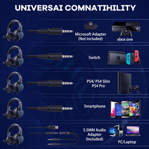 Casque de jeu Onikuma X7 avec son surround, microphone intégré, suppression du bruit, pour PS4 et PC - Product Image 2