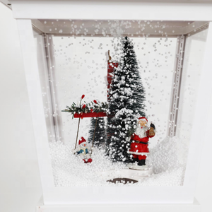 Farol led vintage de Navidad con nieve que sopla para decoración navideña - Product Image 5