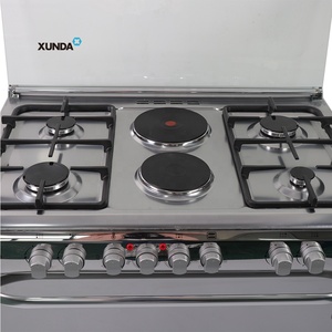 Four combiné Xunda, appareil de cuisine, cuisinière à gaz 6 brûleurs, cuisinière en acier inoxydable, cuisinière autonome, 4 brûleurs et 2 plaques chauffantes électriques avec four - Product Image 4