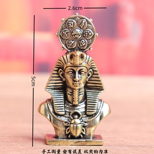 Ornamenti in Rame <span class=keywords><strong>Antichi</strong></span> <span class=keywords><strong>Egizi</strong></span>: Faraoni e Divinità Solari, Oggetti Decorativi Vintage in Ottone Massiccio per Tavolo - Product Image 3