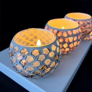 Portavelas de Vidrio Mosaico Romántico Hecho a Mano, en Oferta, para Bares, Bodas y Decoración del Hogar - Product Image 2
