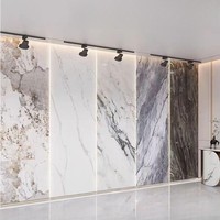 Plaque de marbre imperméable, plaque de marbre UV, panneau mural en PVC effet marbre brillant, résistant aux rayures, panneau décoratif