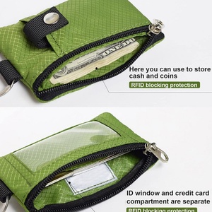 Boshiho Transparent Hanging <b>Rope</b> Key <b>Chain</b> Waterproof Polyester Business Card Gift Holder Solid Color Wristlet Wallet Coin Purse - Product Image 4