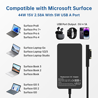 Chargeur pour ordinateur portable 44W 15V 2.58A Surface Pro Adaptateur secteur Chargeur de voyage pour Windows Surface Pro 3/4/5/6/7