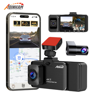 กล้องติดรถยนต์ ADINKAM 3 ช่องทาง 4K WiFi GPS กล้องหน้า กล้องในห้องโดยสาร กล้องหลัง 3 เลนส์ ชิปเซ็ต Novatek กล้องบันทึกภาพหน้ารถ 4 IR รุ่น C315 Pro - Product Image 1