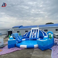 Fabricant Magic Large Blue Crush Running Bouncy Games Toboggan gonflable pour parc aquatique