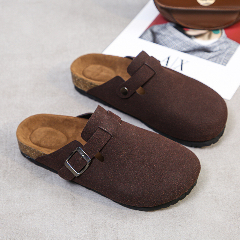 New Summer Cork Sole Shoes Women Fashon Beach Cork Slippers Men Casual Slides