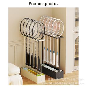 Estante de almacenamiento para raquetas de bádminton de 44x12x38cm, organizador de pie para exhibir equipos deportivos. - Product Image 4