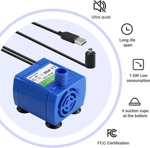 Fontaine à eau automatique portable pour chat, distributeur d'eau électrique avec écran LCD, rechargeable, sans BPA, 2L, moteur sans balais, faible bruit, universel - Product Image 2