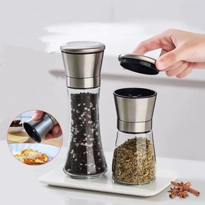 Moulin à poivre 180/200ML en acier inoxydable, bouteille à épices en verre, moulin à sel et poivre manuel, ustensiles de cuisine domestiques - Product Image 2
