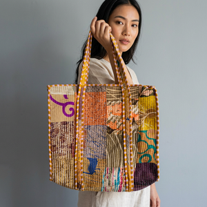 Sac fourre-tout bohème à rayures florales, sac à dos antivol en coton, sac de camping unisexe pour usage quotidien, sac à ouverture supérieure avec poignée souple, cadeau pour elle - Product Image 1