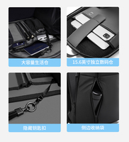 Tas Ransel Laptop Anti Air Berkualitas Tinggi dengan Port USB Bahan Polyester Penutup Ritsleting-Gaya Bisnis Tersedia Tanpa Minimum Order
