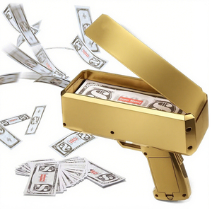 Tirador de pistola de <span class=keywords><strong>dinero</strong></span> de cañón de oro de lujo para fiestas de boda cumpleaños celebraciones de Navidad videos musicales hechos de papel plástico - Product Image 4