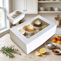 Boîte à gâteau blanche de 12x12x5 pouces, de qualité alimentaire, en gros, logo personnalisé, emballage en carton robuste pour boulangerie, à emporter et à offrir en cadeau