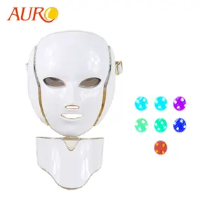 Au-008C 7 Farben Led Gesichts-und Hals maske Pdt Photon Light Skin Tight ening White ning Akne-Behandlung Beauty Machine