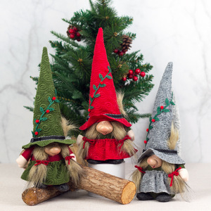 Nouvelles décorations de Noël dans le style ancien de l'homme de la forêt, ornements de lutin nain à gros nez, ornements de poupée goblin - Product Image 1