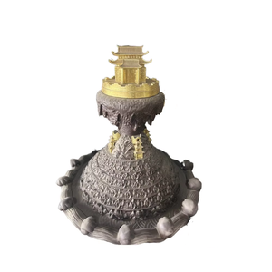 Sculpture en laiton <span class=keywords><strong>du</strong></span> mont Sumeru Terre sainte au <span class=keywords><strong>centre</strong></span> <span class=keywords><strong>du</strong></span> <span class=keywords><strong>monde</strong></span> Lieu d'habitation des divinités bouddhistes Feng Shui Taille personnalisable - Product Image 1