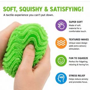 Needoh Smiling Fuzz Ball, Cubo Sensorial Táctil con Espiral, Superficie Suave, Accesorio para Aliviar el Estrés, Serie de Juguetes Sensoriales Needoh - Product Image 4
