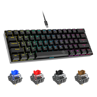 Custom Arabic Spanish Gamer Rgb Backlit 60 Percent Gaming Keyboard 61 Keys Mechanical Keyboard Blue Switch for PC Laptop Tablet