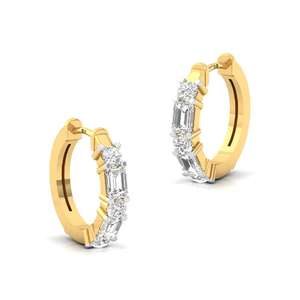 Modernos Pendientes de Aro con Esmeraldas y Diamantes de Laboratorio, Chapados en Oro de 10K, Certificados por IGI, Diseño Elegante y Brillante, Regalo de Joyería - Product Image 2