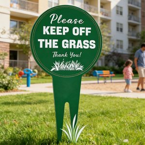 لافتة عشبية مزدوجة الوجه، لافتة خارجية مقاومة للماء للساحات، لوحة إعلانية بسيطة عامة للحدائق والمجتمعات - Product Image 1