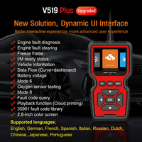 Nouveau scanner de diagnostic automobile professionnel V519 PLUS OBD2 12V avec écran TFT, garantie 1 an pour tous les véhicules, outil de diagnostic