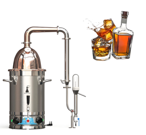 Distillateur de whisky haute performance en acier inoxydable 304, équipement de brassage avec régulation de température contrôlée électriquement - Product Image 1