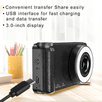 A67B Dijital Fotoğraf Makinesi 18X Zoom Güzellik Dolgu Işığı 180 °   Ekranı Çevirme Özelliği 4K Video Kaydı 64MP Fotoğraf Çekimi 2000mAh OTG Web Kamerası Çocuklar için PC Kamerası