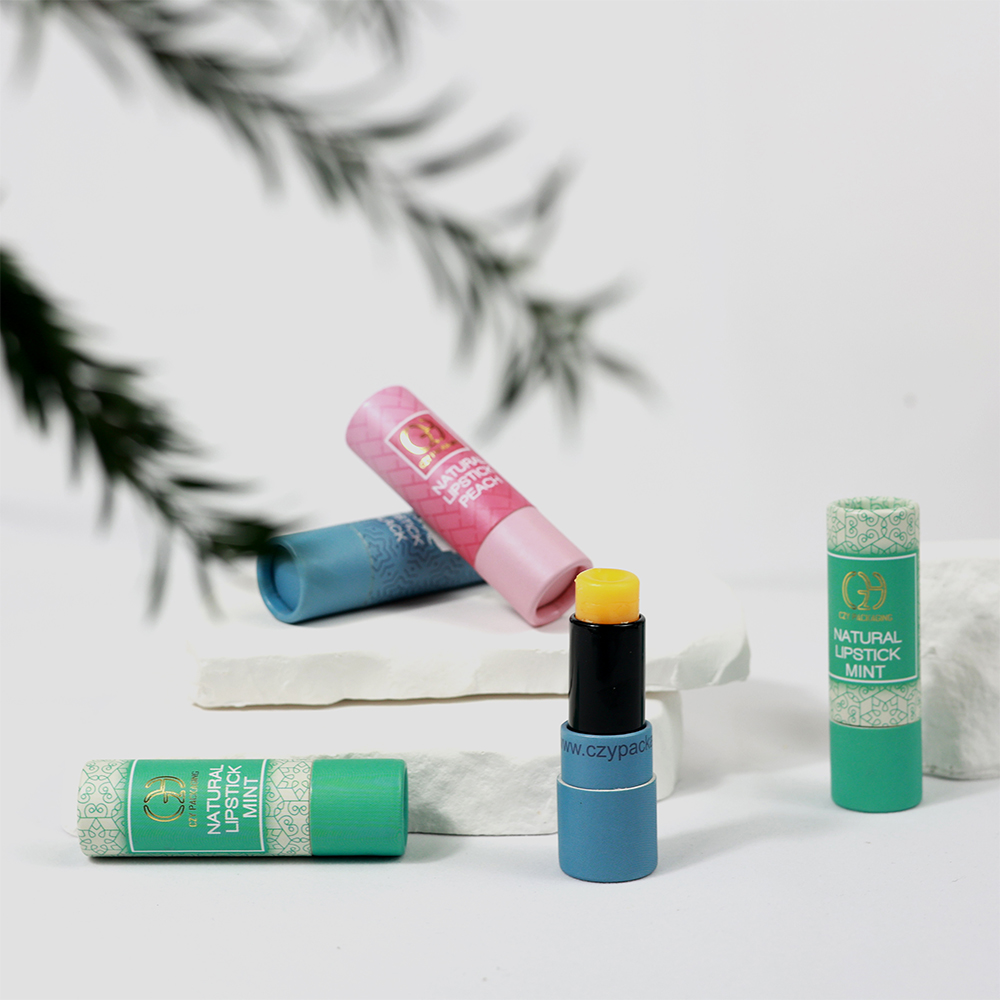Customized logo Pattern Printed Recyclable Small-capacity Portable Rotating Tube Paper Tube Packaging Suitable for Lipsticks