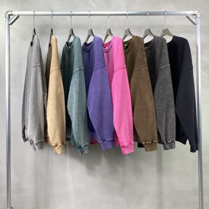 Sweat-shirt à col rond vierge en coton de haute qualité OEM ODM de grande taille pour hommes, impression de logo graphique personnalisé - Product Image 3